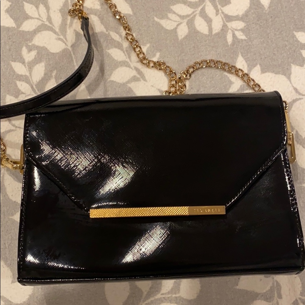 Ted Baker black patent leather cross body